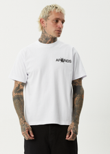 AFENDS Mens Spiked - Heavyweight Boxy Tee - White - Afends mens spiked   heavyweight boxy tee   white