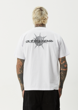 AFENDS Mens Spiked - Heavyweight Boxy Tee - White - Afends mens spiked   heavyweight boxy tee   white