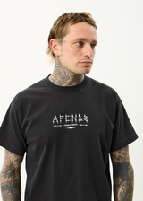 AFENDS Mens Spinal - Boxy Tee - Stone Black - Afends mens spinal   boxy tee   stone black