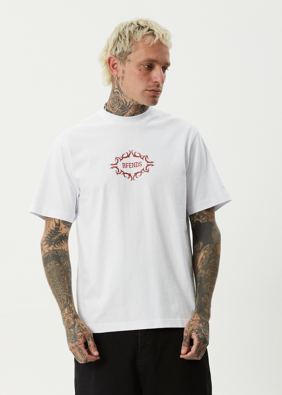 AFENDS Mens My Tribe - Heavyweight Retro Tee - White