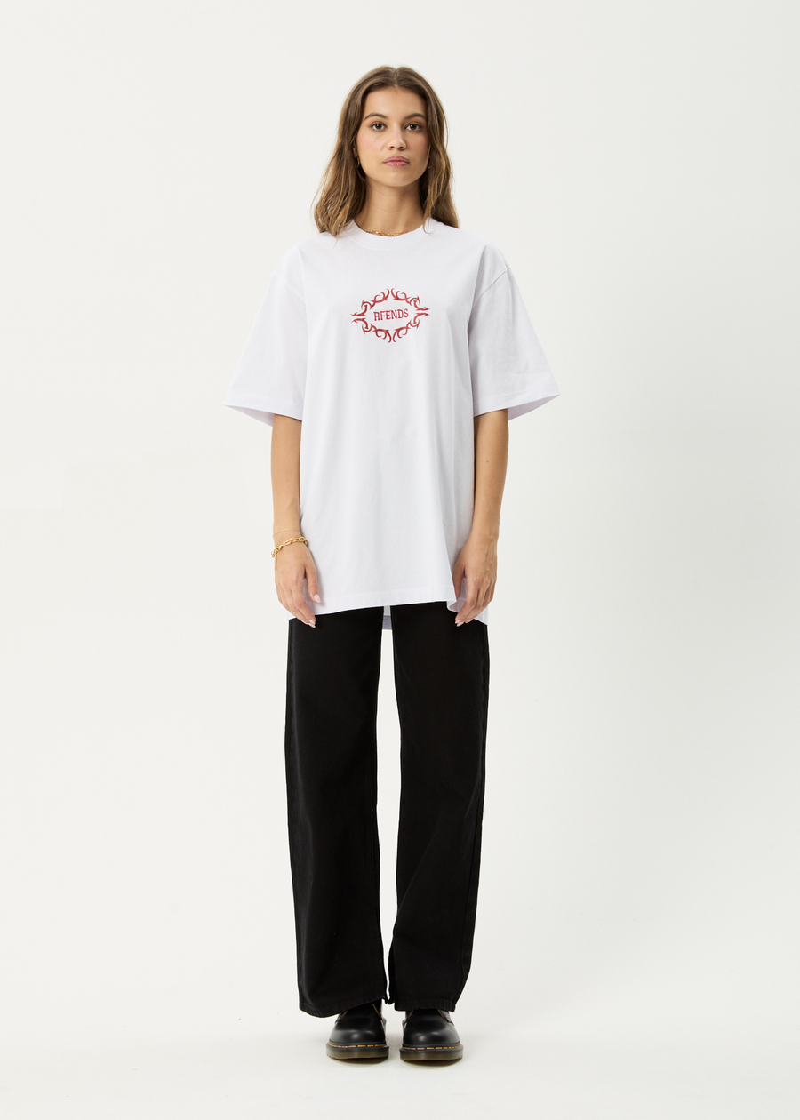 AFENDS Mens My Tribe - Heavyweight Retro Tee - White