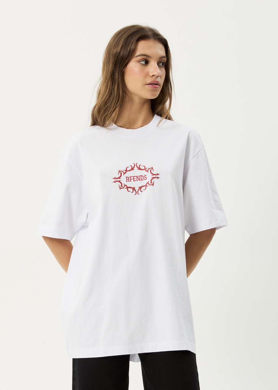 AFENDS Mens My Tribe - Heavyweight Retro Tee - White