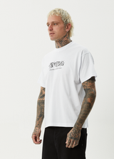 AFENDS Mens Horsey - Boxy Tee - White - Afends mens horsey   boxy tee   white