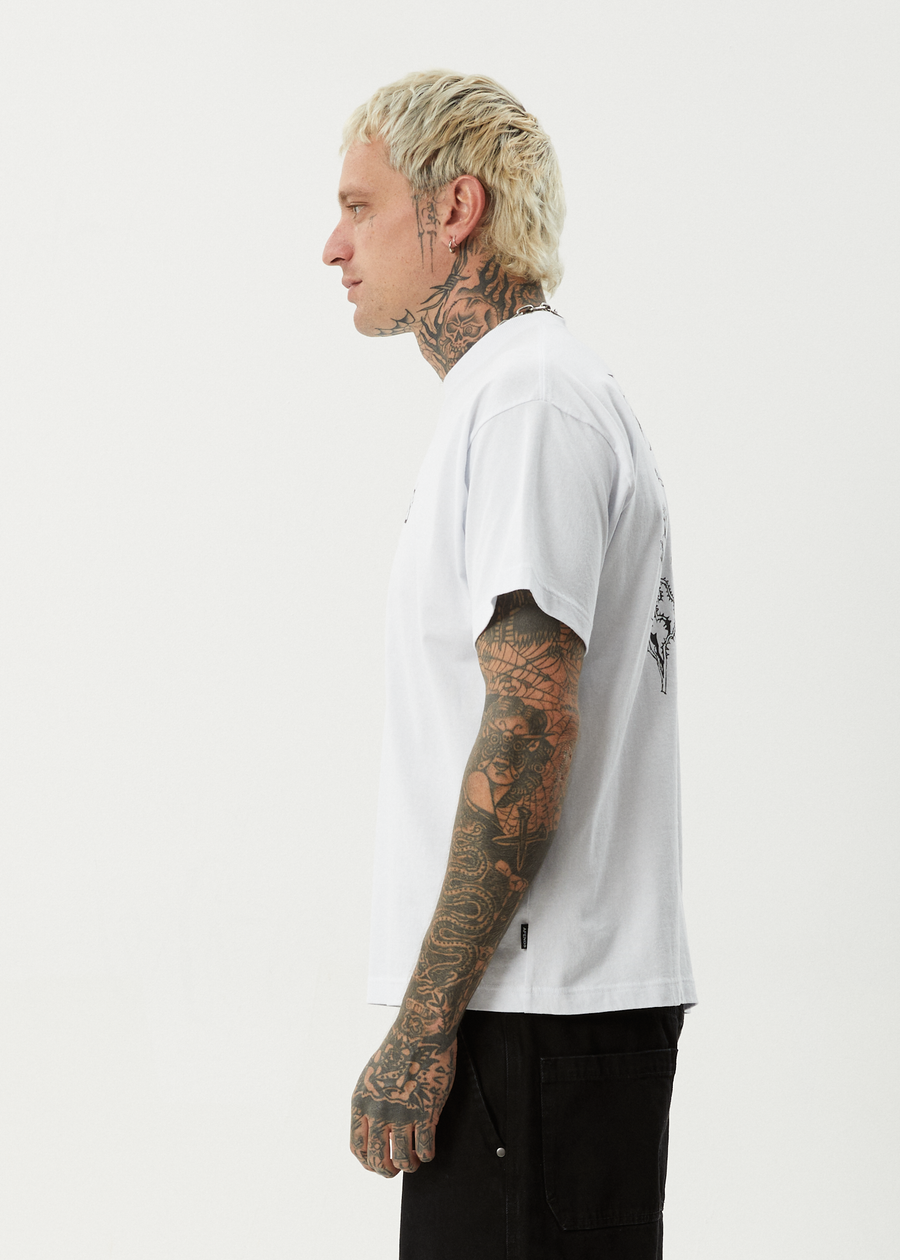 AFENDS Mens Horsey - Boxy Tee - White