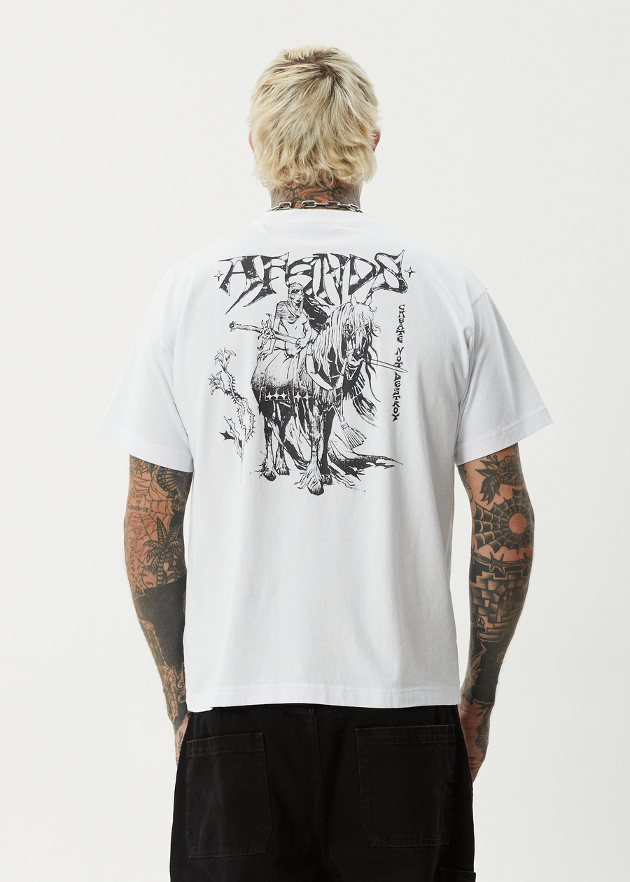 AFENDS Mens Horsey - Boxy Tee - White