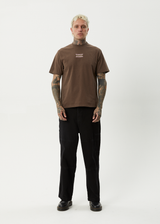 AFENDS Mens Sixsixsix - Retro Tee - Coffee - Afends mens sixsixsix   retro tee   coffee