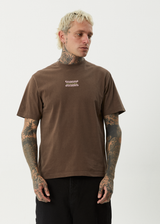 AFENDS Mens Sixsixsix - Retro Tee - Coffee - Afends mens sixsixsix   retro tee   coffee