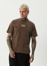 AFENDS Mens Sixsixsix - Retro Tee - Coffee - Afends mens sixsixsix   retro tee   coffee