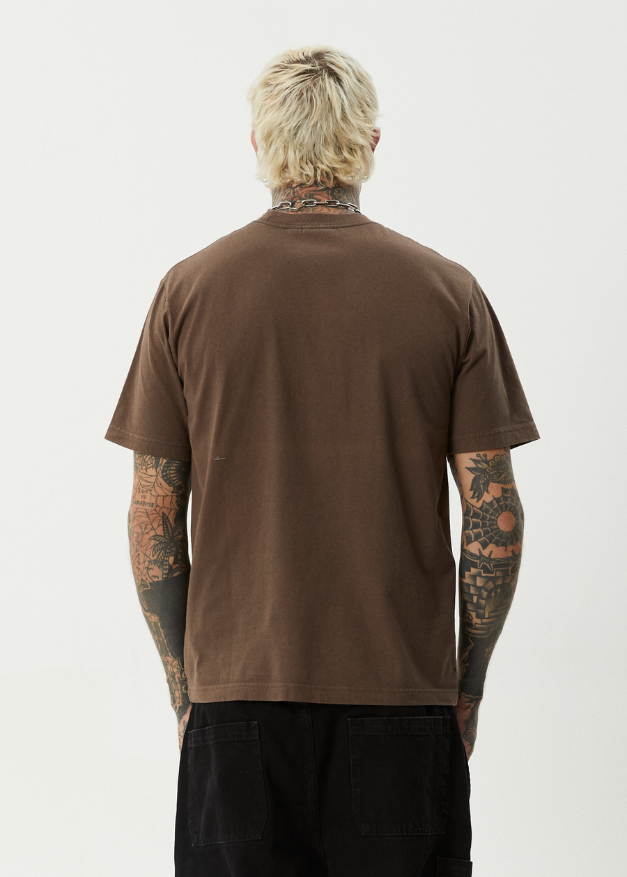 AFENDS Mens Sixsixsix - Retro Tee - Coffee