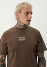 AFENDS Mens Sixsixsix - Retro Tee - Coffee - Afends mens sixsixsix   retro tee   coffee