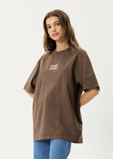 AFENDS Mens Sixsixsix - Retro Tee - Coffee - Afends mens sixsixsix   retro tee   coffee
