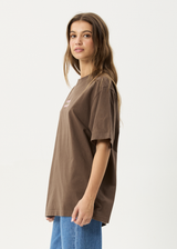 AFENDS Mens Sixsixsix - Retro Tee - Coffee - Afends mens sixsixsix   retro tee   coffee