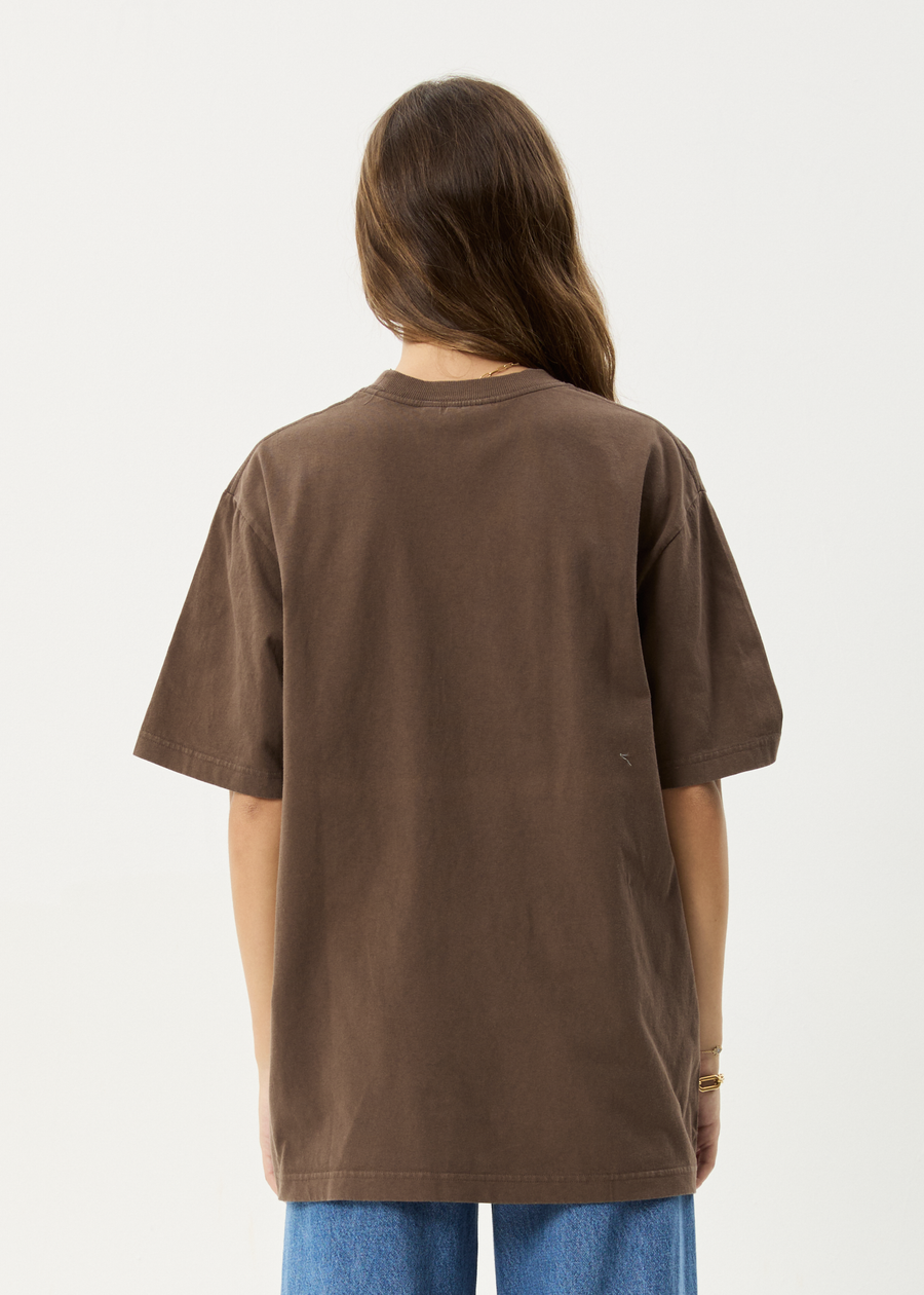 AFENDS Mens Sixsixsix - Retro Tee - Coffee