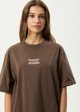 AFENDS Mens Sixsixsix - Retro Tee - Coffee - Afends mens sixsixsix   retro tee   coffee