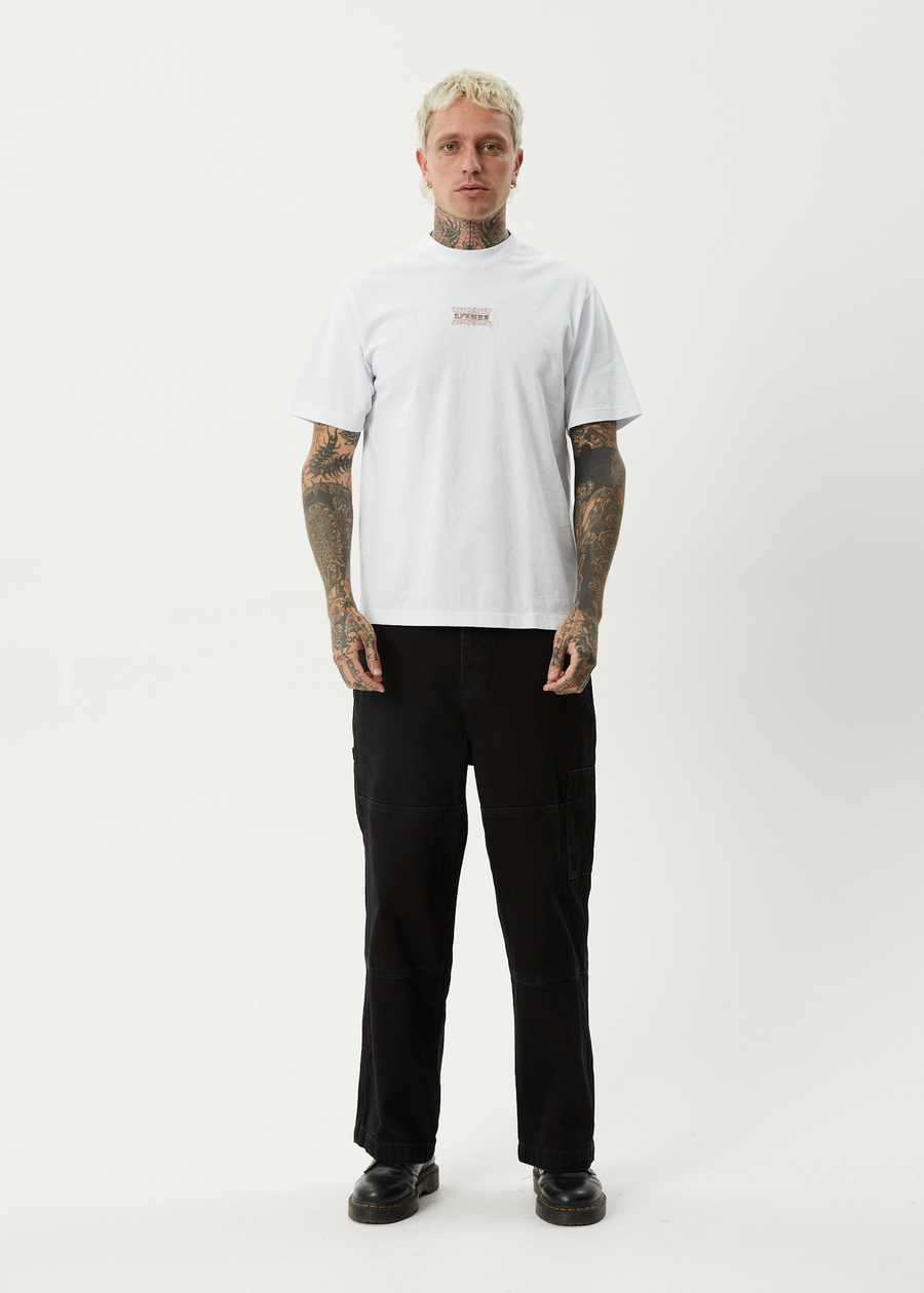AFENDS Mens Sixsixsix - Retro Tee - White