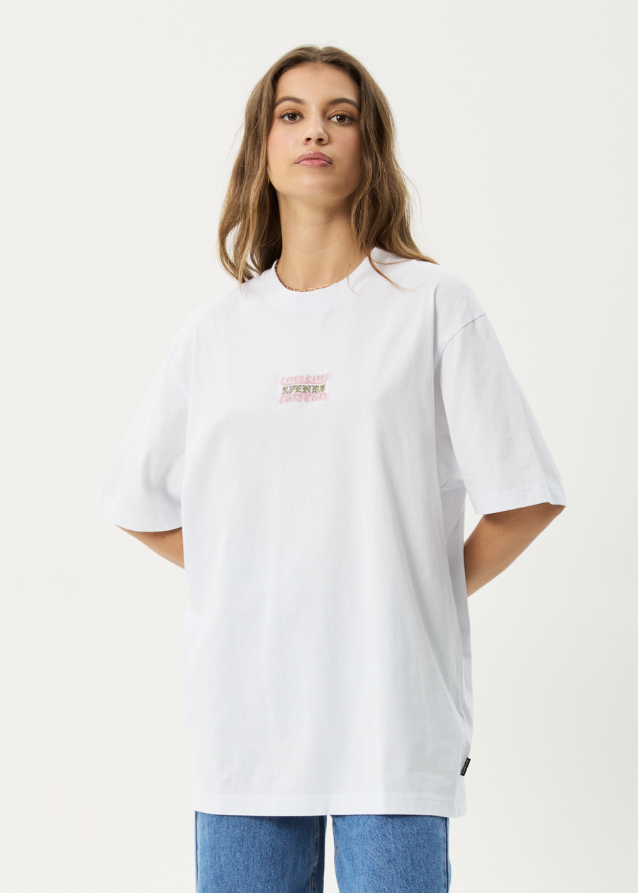 AFENDS Mens Sixsixsix - Retro Tee - White