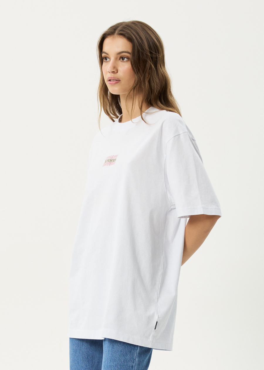 AFENDS Mens Sixsixsix - Retro Tee - White