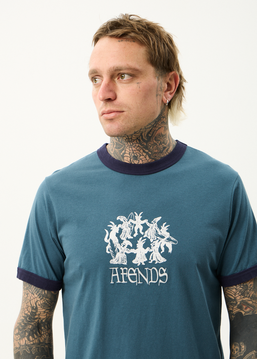 AFENDS Mens Witchcraft - Ringer Tee - Fuel