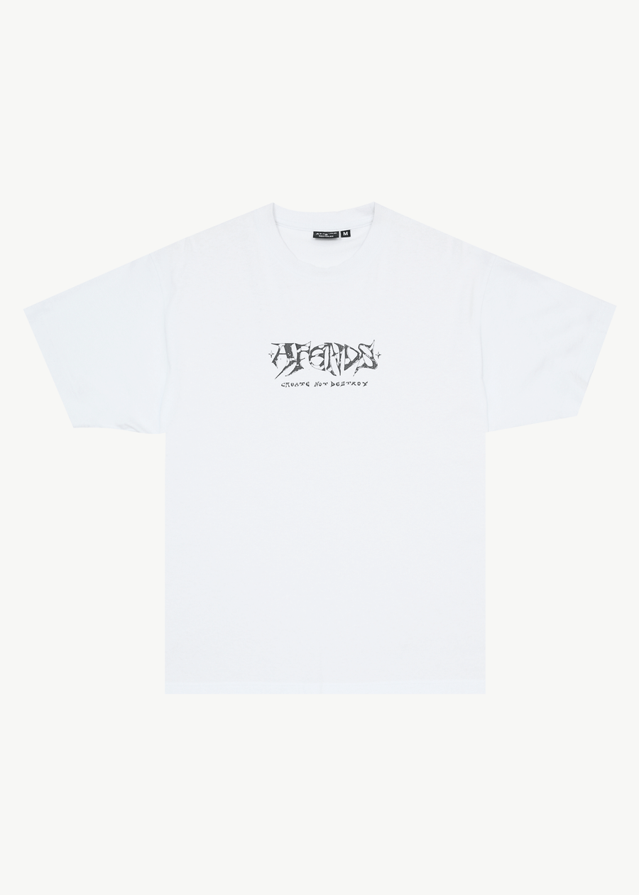 AFENDS Mens Horsey - Boxy Tee - White