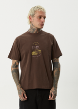AFENDS Mens Trayback - Boxy Tee - Coffee - Afends mens trayback   boxy tee   coffee
