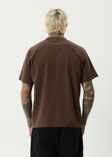 AFENDS Mens Trayback - Boxy Tee - Coffee - Afends mens trayback   boxy tee   coffee