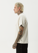 AFENDS Mens Trayback - Boxy Tee - Moonbeam - Afends mens trayback   boxy tee   moonbeam