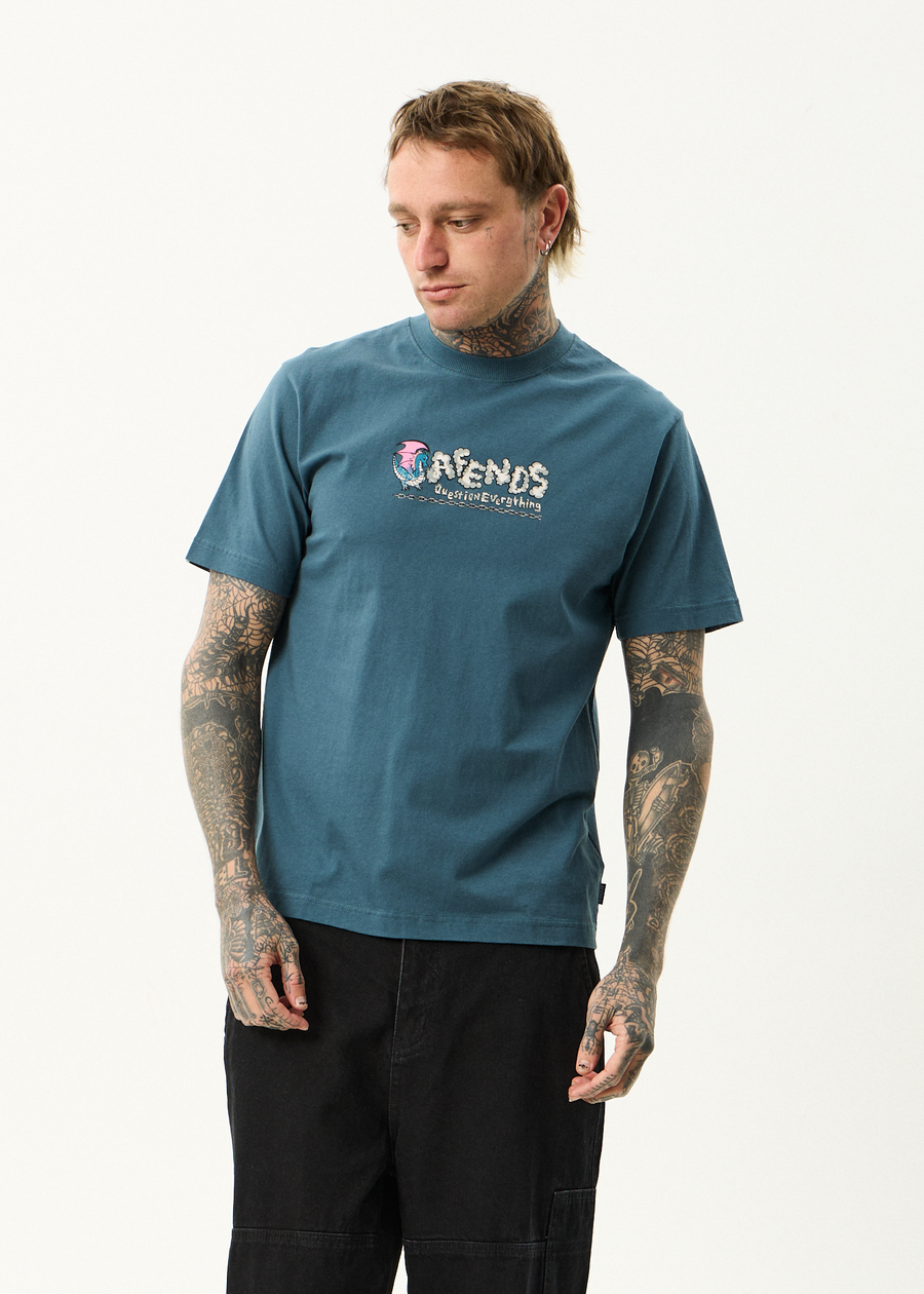 AFENDS Mens Huffenpuff - Retro Tee - Fuel