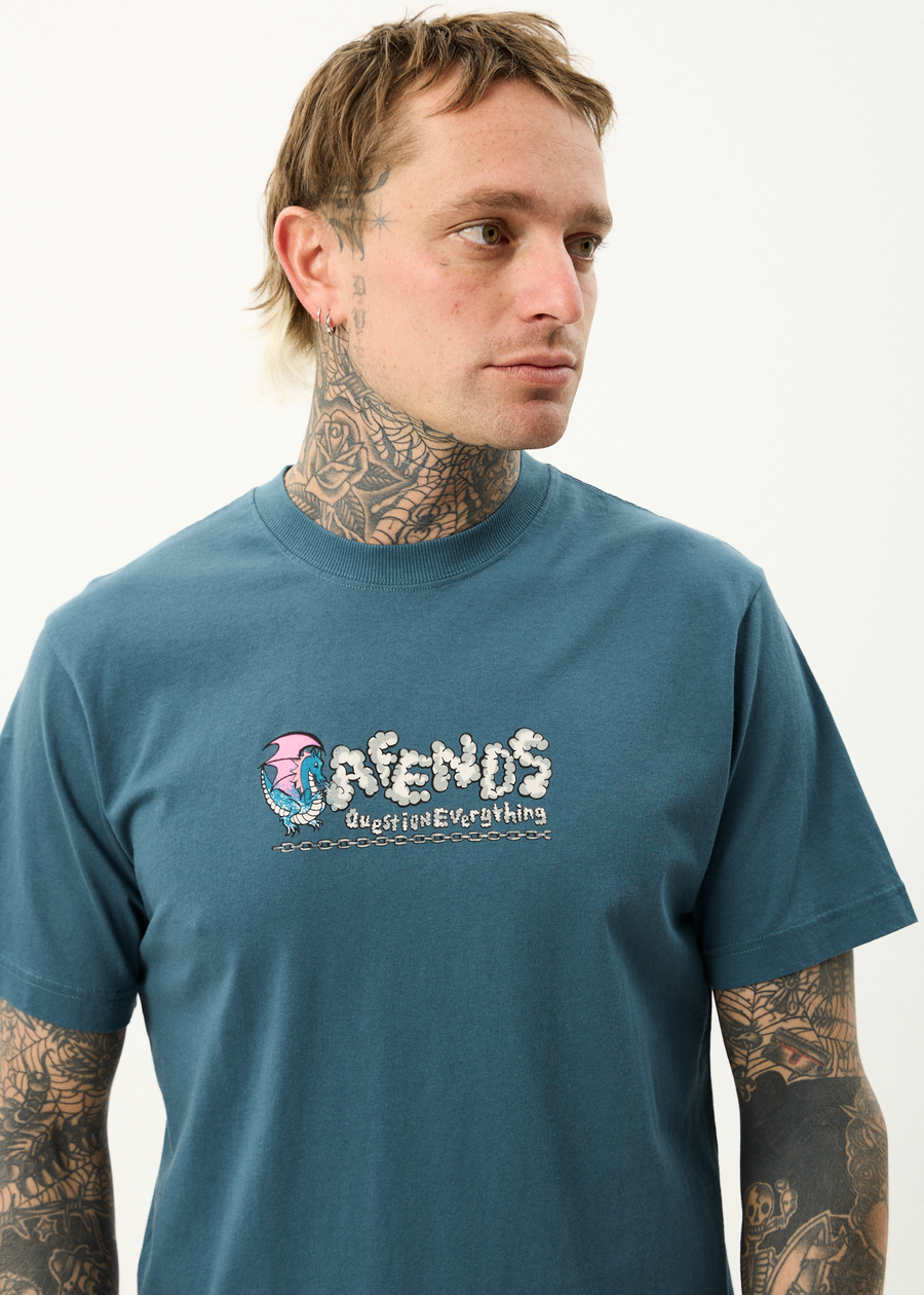 AFENDS Mens Huffenpuff - Retro Tee - Fuel