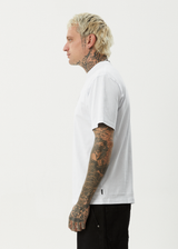 AFENDS Mens Huffenpuff - Retro Tee - White - Afends mens huffenpuff   retro tee   white