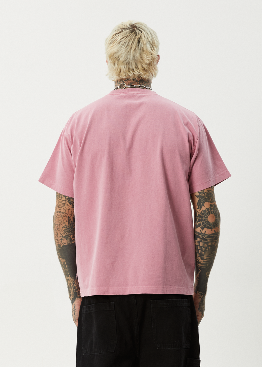 AFENDS Mens Heavy Petal - Heavyweight Boxy Tee - Washed Marrakesh