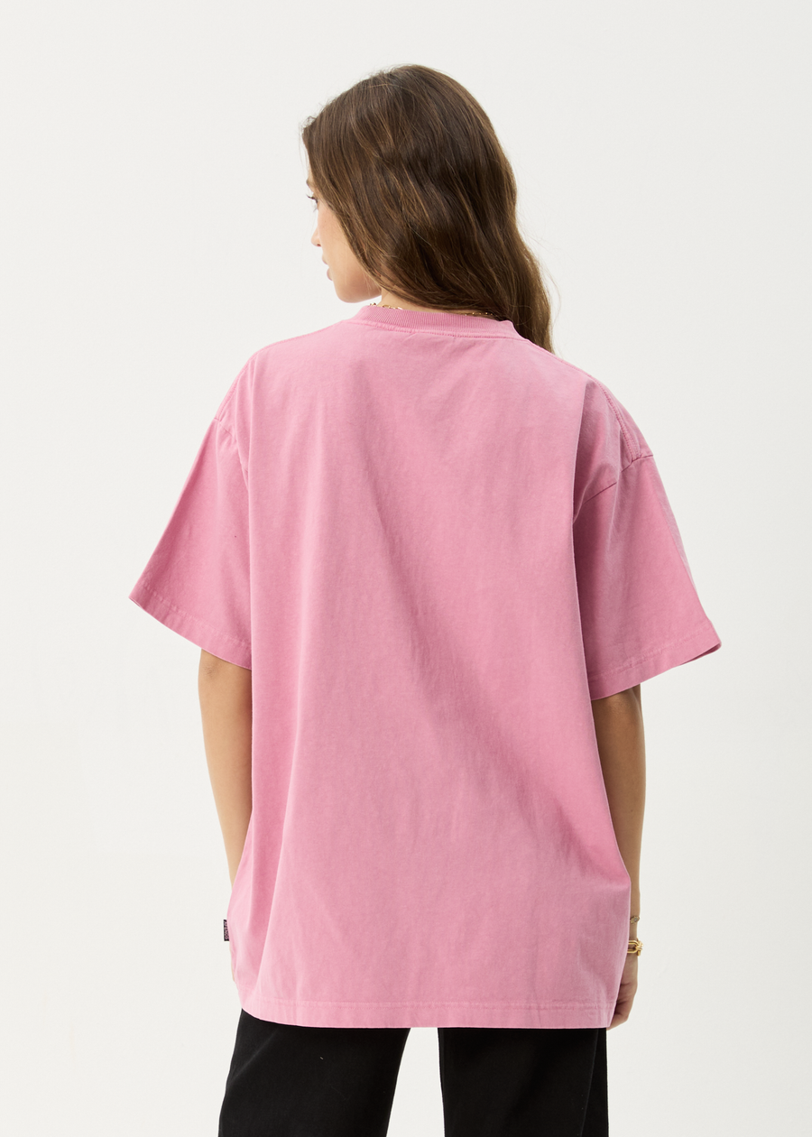 AFENDS Mens Heavy Petal - Heavyweight Boxy Tee - Washed Marrakesh