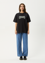 AFENDS Mens Heavy Petal - Heavyweight Boxy Tee - Stone Black - Afends mens heavy petal   heavyweight boxy tee   stone black