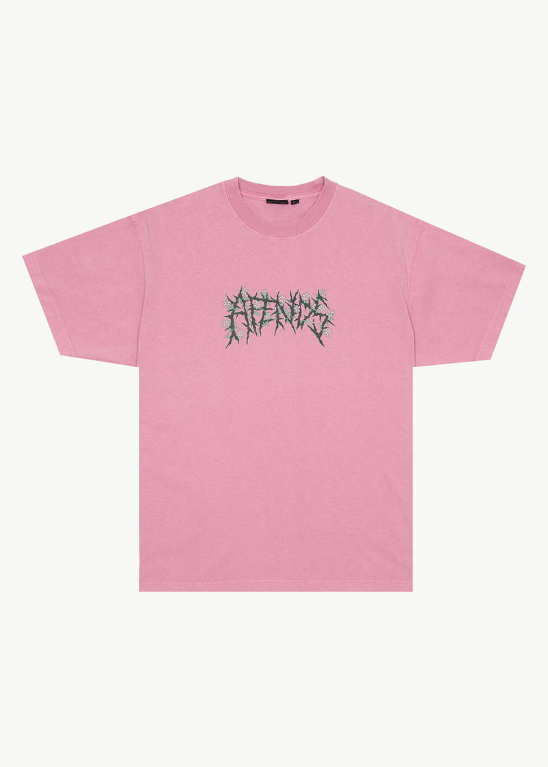 AFENDS Mens Heavy Petal - Heavyweight Boxy Tee - Washed Marrakesh