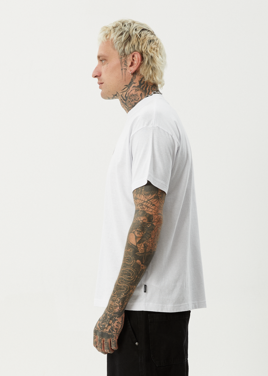 AFENDS Mens Waves - Boxy Tee - White