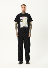 AFENDS Mens Sadworld - Heavyweight Boxy Tee - Black - Afends mens sadworld   heavyweight boxy tee   black