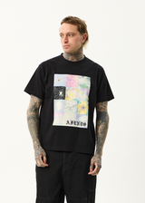 AFENDS Mens Sadworld - Heavyweight Boxy Tee - Black - Afends mens sadworld   heavyweight boxy tee   black