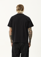 AFENDS Mens Sadworld - Heavyweight Boxy Tee - Black - Afends mens sadworld   heavyweight boxy tee   black