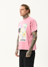 AFENDS Mens Sadworld - Heavyweight Boxy Tee - Washed Marrakesh - Afends mens sadworld   heavyweight boxy tee   washed marrakesh