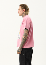 AFENDS Mens Sadworld - Heavyweight Boxy Tee - Washed Marrakesh - Afends mens sadworld   heavyweight boxy tee   washed marrakesh