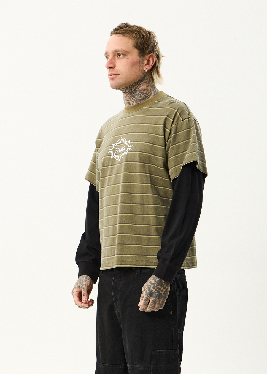 AFENDS Mens My Tribe - Layered Boxy Tee - Boa
