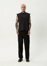 AFENDS Mens Mix Up - Sleeveless Tee - Stone Black - Afends mens mix up   sleeveless tee   stone black
