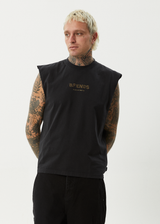 AFENDS Mens Mix Up - Sleeveless Tee - Stone Black - Afends mens mix up   sleeveless tee   stone black