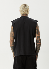 AFENDS Mens Mix Up - Sleeveless Tee - Stone Black - Afends mens mix up   sleeveless tee   stone black