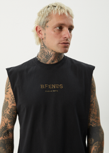 AFENDS Mens Mix Up - Sleeveless Tee - Stone Black - Afends mens mix up   sleeveless tee   stone black