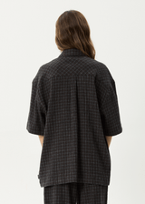 AFENDS Mens Dusk - Seersucker Check Shirt - Black Check - Afends mens dusk   seersucker check shirt   black check