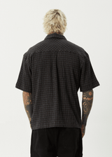 AFENDS Mens Dusk - Seersucker Check Shirt - Black Check - Afends mens dusk   seersucker check shirt   black check