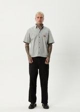 AFENDS Mens Bats - Striped Short Sleeve Shirt - Fuel - Afends mens bats   striped short sleeve shirt   fuel