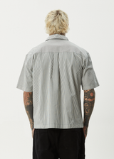 AFENDS Mens Bats - Striped Short Sleeve Shirt - Fuel - Afends mens bats   striped short sleeve shirt   fuel
