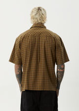 AFENDS Mens Challenger - Check Short Sleeve Shirt - Elmwood - Afends mens challenger   check short sleeve shirt   elmwood