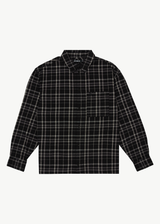 AFENDS Mens Nights - Flannel Long Sleeve Shirt - Black Check - Afends mens nights   flannel long sleeve shirt   black check
